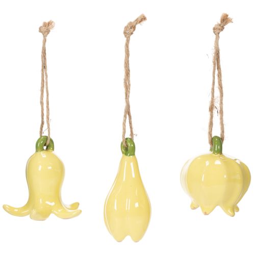 gjenstander Keramiske blomsteranheng, muntert design, blomstermønster, vårdekorasjon, 9 cm, 6 stk.