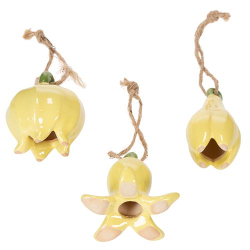 gjenstander Keramiske blomsteranheng, muntert design, blomstermønster, vårdekorasjon, 9 cm, 6 stk.