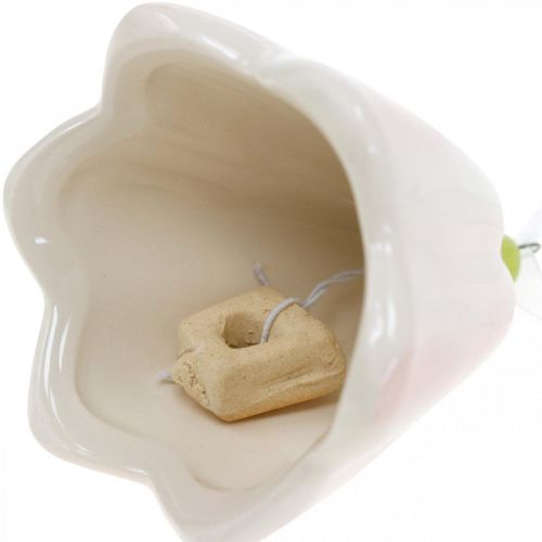 Floristik24 Blomsterklokke til å henge rosa, krem vårdekorasjon keramikk H6cm 6stk