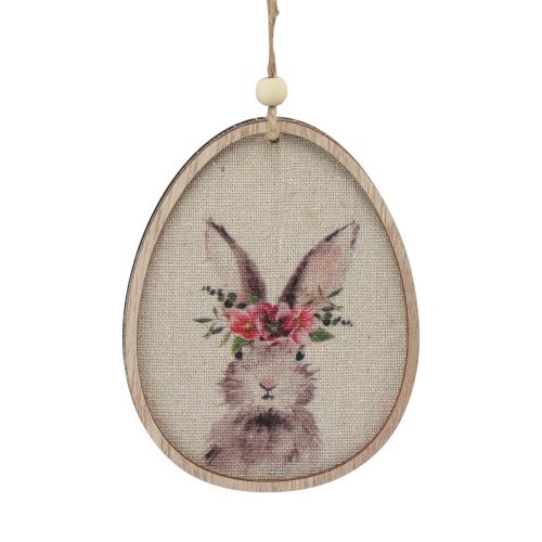 gjenstander Blomsterbilde kanin i egg Påskeegg dekorasjon tre 9,5×12cm 6stk