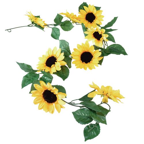 Blomsterkrans med 8 kunstige solsikker 135cm