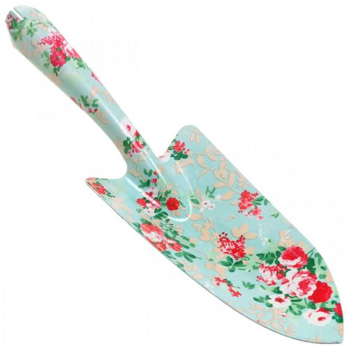 Floristik24 Metallspade, håndspade med blomstermønster, plantesparkel, hagespade L28cm