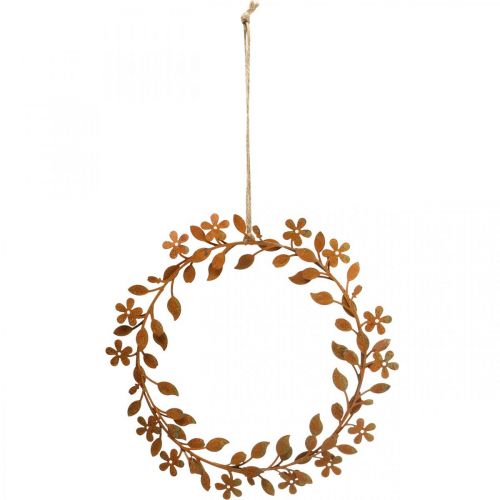Floristik24 Blomsterkrans metalldekor rustlook krans vårdekor Ø20cm 3 stk