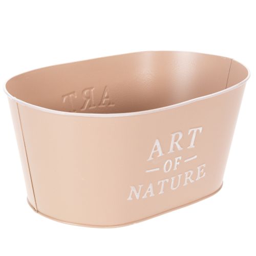 Oval blomsterskål i sink, antikk rose, blomsterpotte, 27×18 cm, H12,5 cm | Floristik24.no