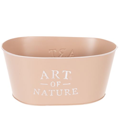 gjenstander Oval blomsterskål i sink, antikk rose, blomsterpotte, 27×18 cm, H12,5 cm