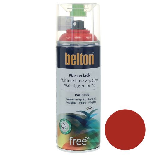 Belton gratis vannbasert maling rød høyglans farge spray brannrød 400ml