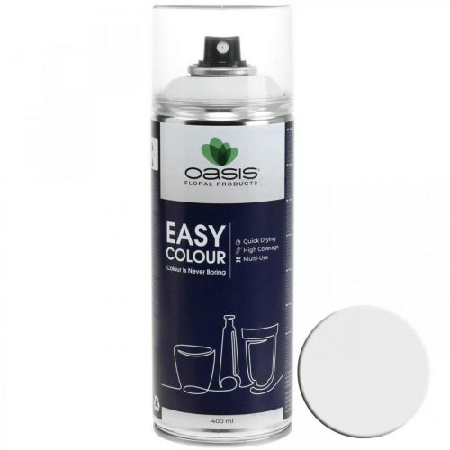 Floristik24 OASIS® Easy Color Spray, malingsspray hvit, vinterdekor 400ml