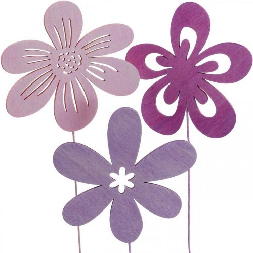 Floristik24 Hagestake Blomsterstake Fiolett/Lilla/Rosa Ø9,5cm 15stk