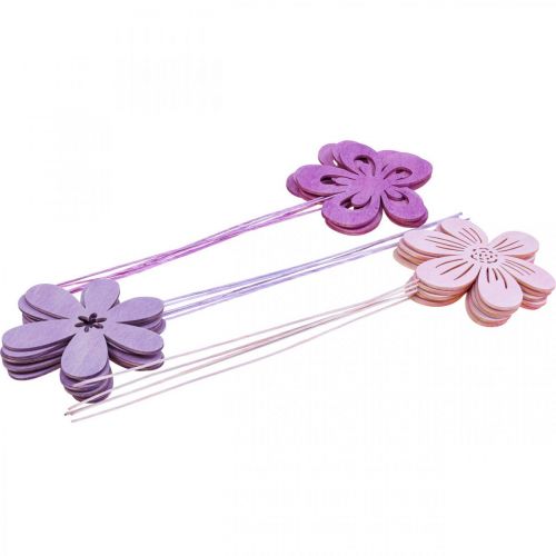 Floristik24 Hagestake Blomsterstake Fiolett/Lilla/Rosa Ø9,5cm 15stk