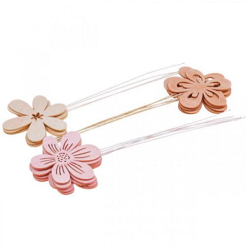 Floristik24 Hagestaker Blomsterstaker Oransje/Rosa/Hvit Ø9,5cm 15stk