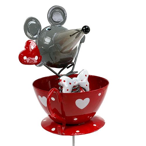 Floristik24 Blomstestangmus metall 10cm L33cm 2stk