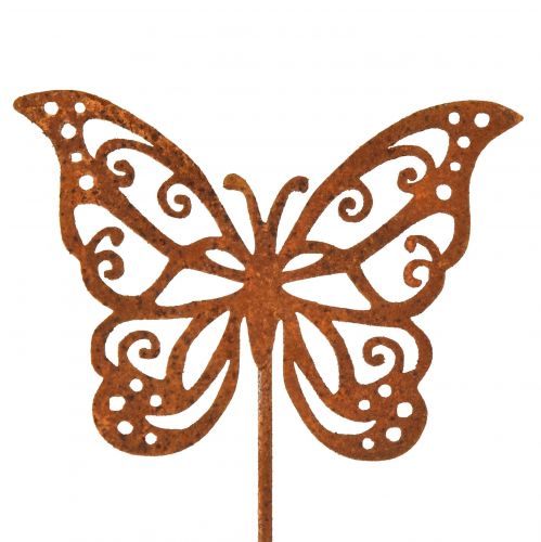 Floristik24 Blomsterplugg metall rust sommerfugldekor 10x7cm