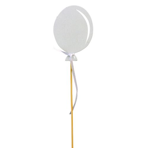 Blomsterpluggbukett dekorativ kake topper ballong hvit 28cm 8stk