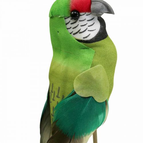 gjenstander Blomsterplugg fugl, deco papegøyegrønn 23×4,5×5,5cm 6stk