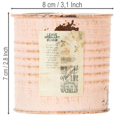 gjenstander Blomsterpotte dekorativ boks laks metall urteboks Ø8cm H7.5cm