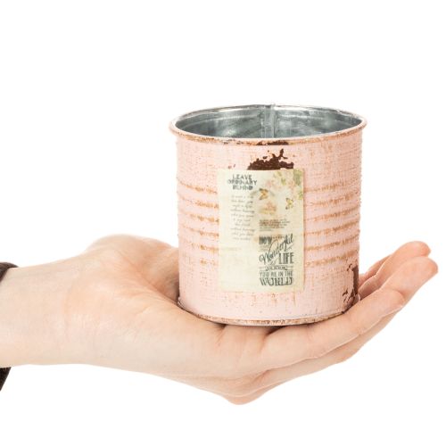 gjenstander Blomsterpotte dekorativ boks laks metall urteboks Ø8cm H7.5cm