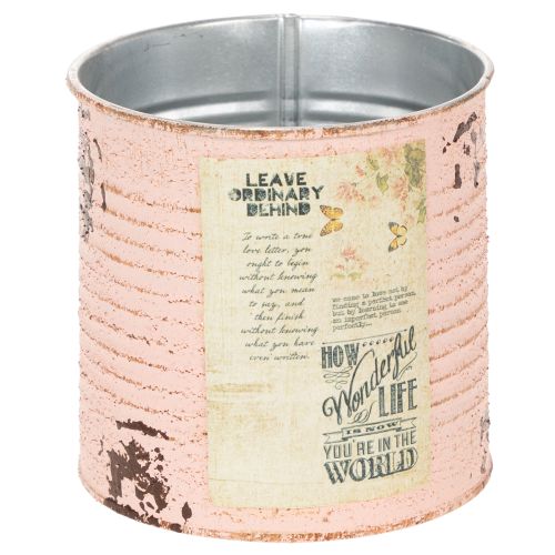 Floristik24 Blomsterpotte dekorativ boks laks metall sommerdekorasjon Ø11cm H10.5cm