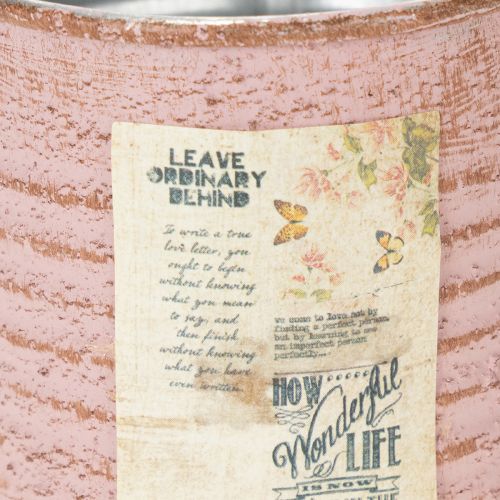 gjenstander Blomsterpotte dekorativ blikk rund antikk rose metallplanter Ø8cm H7,5cm