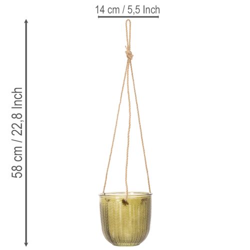 Glassblomsterpotte/hengelykt, lilla/grønn, 14 cm, 2 stk. | Floristik24.no