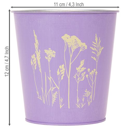 Rund pastellfarget blomsterpotte med blomstermotiv til potteplanter, 12 cm, 3 stk. | Floristik24.no