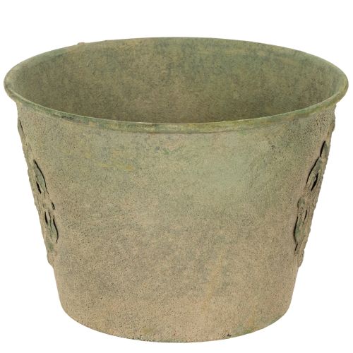 gjenstander Metallblomsterpotte, grønn, vintage, Ø22 cm–13,5 cm, sett med 3