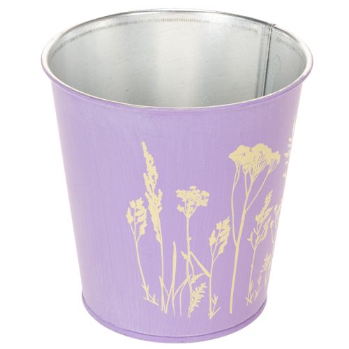 Sett med 3 metallpotter i pastellfarger med blomstermotiv, 10 cm | Floristik24.no