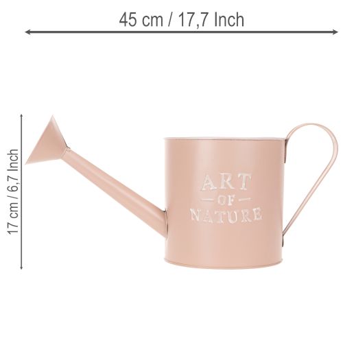 Vintage dekorativ blomsterpotte/vannkanne, antikk rosa sink, Ø16,5 cm H17 cm | Floristik24.no