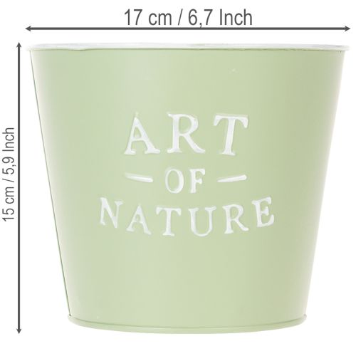 gjenstander Blomsterpotte i sink Art of Nature mintgrønn Ø17,5 cm H15 cm