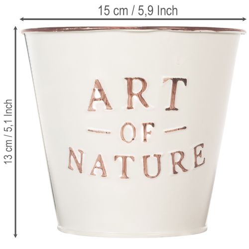 Sinkblomsterpotte, kremfarget, Ø15 cm H13,5 cm | Floristik24.no