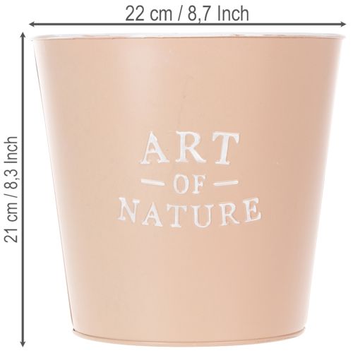 gjenstander Blomsterpotte i sink, metallplante, antikk rose, Ø22 cm H21 cm