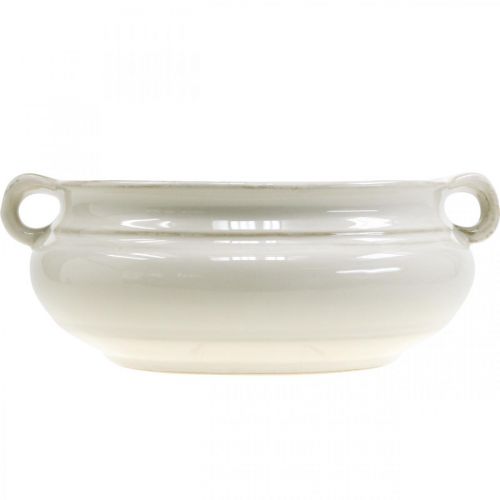 Floristik24 Blomsterpotte med håndtak Plantekar Keramisk Plantepotte Hvit Ø22cm