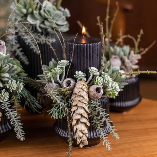 Floristik24 Urtepotte keramiske plantespor sort Ø12cm H10,5cm