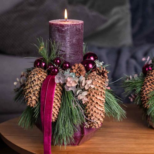 Floristik24 Blomsterpotte Keramisk Plantekar Rød Sekskant Ø18cm H15cm