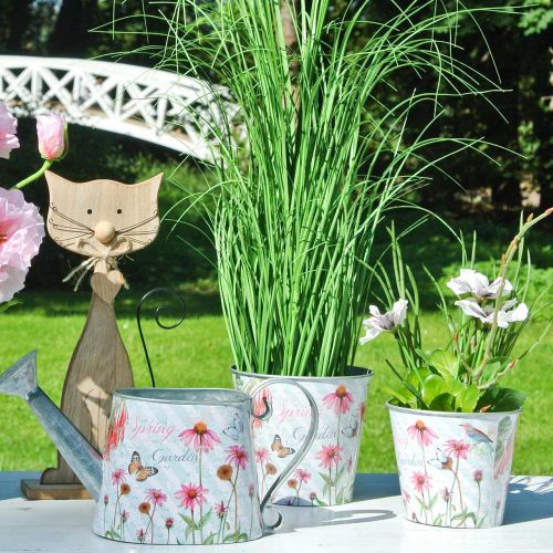 Floristik24 Blomsterpotte metall Echinacea vårdekorasjon planter Ø13,5cm H11,5cm