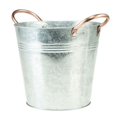 Floristik24 Blomsterpotte med håndtak metallbøtte Ø14cm H13,5cm