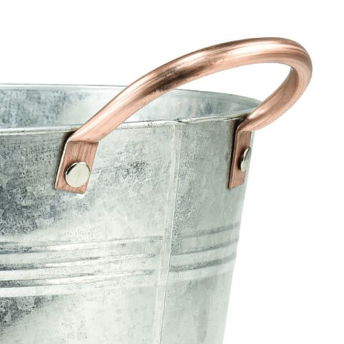 Floristik24 Blomsterpotte med håndtak metallbøtte Ø14cm H13,5cm