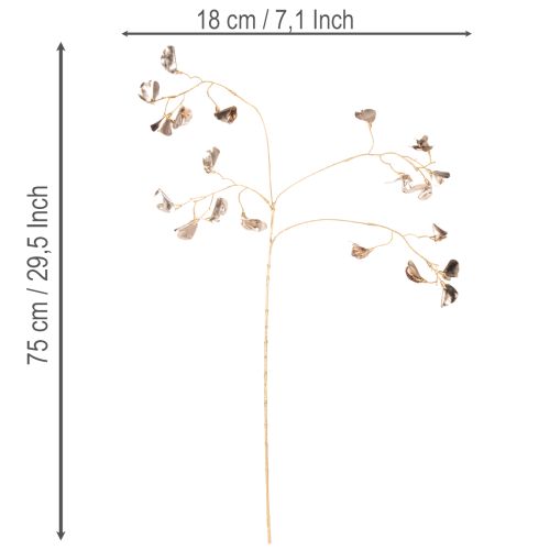Kunstig plante i metallisk form av bønneblomstgren til jul, 80 cm, 3 stk. | Floristik24.no