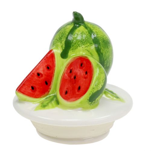 gjenstander Bonbonniere i glass med fruktlokk melon H15,5cm