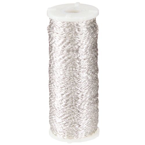 gjenstander Buljongtråd 100 g sølv dekorativ tråd sikksakkformet hobbytråd