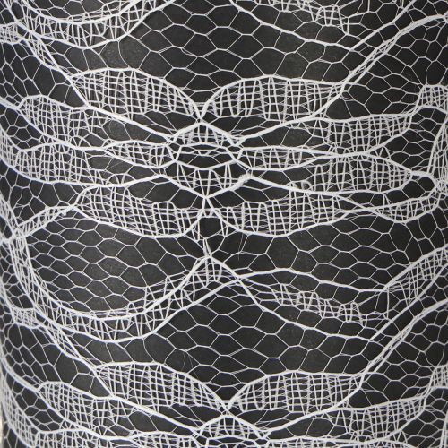 gjenstander Bred blondebånd bordløper hvit 150mm 10m