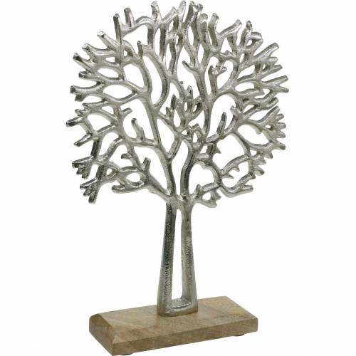 Floristik24 Dekorativt trebøk sølv, tresilhouett laget av metall, dekorativt tre på mangotre