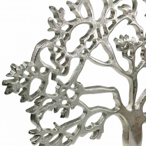 gjenstander Metaltre, dekorativt bøk på trebunn, dekorasjon i sølvmetall, livets tre, mangotre