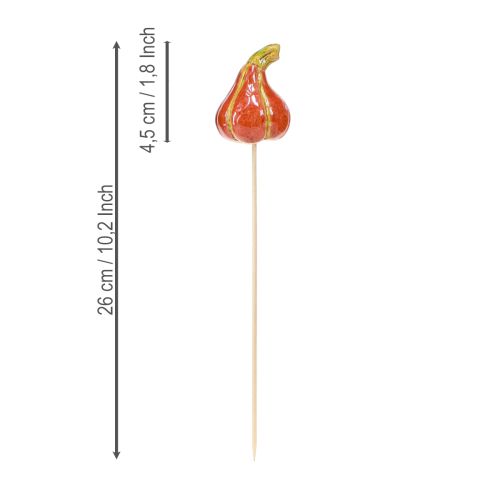 gjenstander Fargerike mini-gresskar på pinne keramisk dekorasjon 5-6,5 cm 3 stk