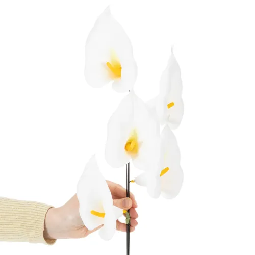 Kunstig calla med gul støvbærer, dekorative blomster, 35 cm, 10 stk. | Floristik24.no