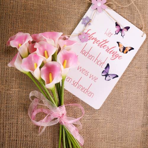 Floristik24 Calla dekorativ blomst rosa 57cm 12stk