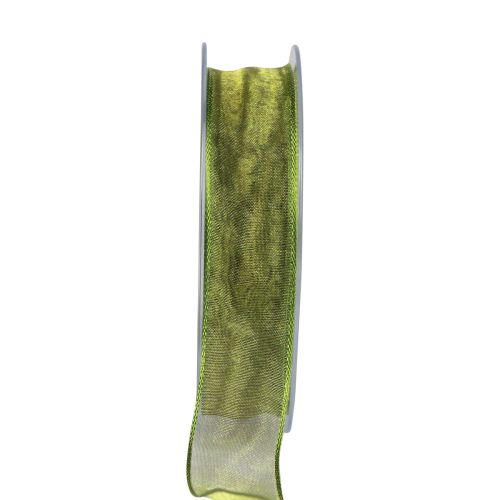 gjenstander Chiffonbånd organzabånd dekorative bånd organza grønt 15mm 20m