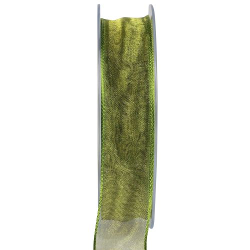 Floristik24 Chiffonbånd organzabånd dekorative bånd organza grønt 25mm 20m