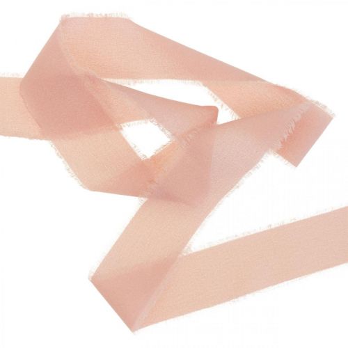 gjenstander Chiffonbånd rosa stoffbånd med frynser 40mm 15m