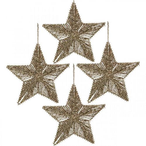 gjenstander Juletrepynt, adventspynt, stjerneanheng Gylden B15cm 8 stk