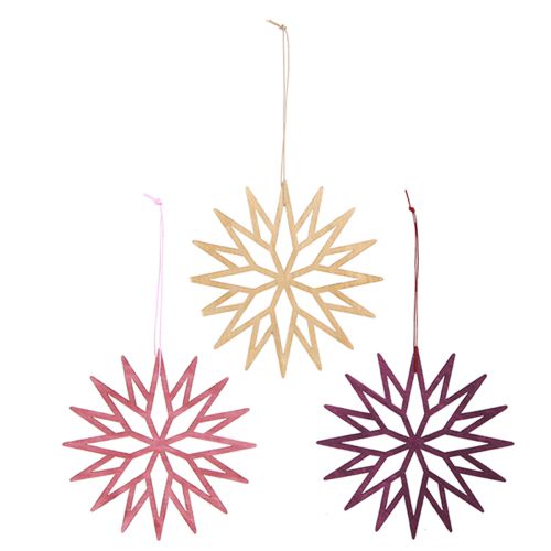 gjenstander Juletrepynt, snøflak, tredekorasjon, skandinavisk stil, 15 cm, 8 stk.